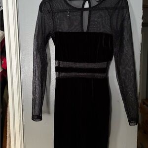 Windsor Black Sheer Sleeve Mini Dress